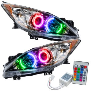 Mazda 3 Headlight Assembly - ORACLE Lighting - SMD Halogen ColorSHIFT w/ Simple Controller - `10-`13